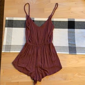 Maroon spaghetti strap romper size S